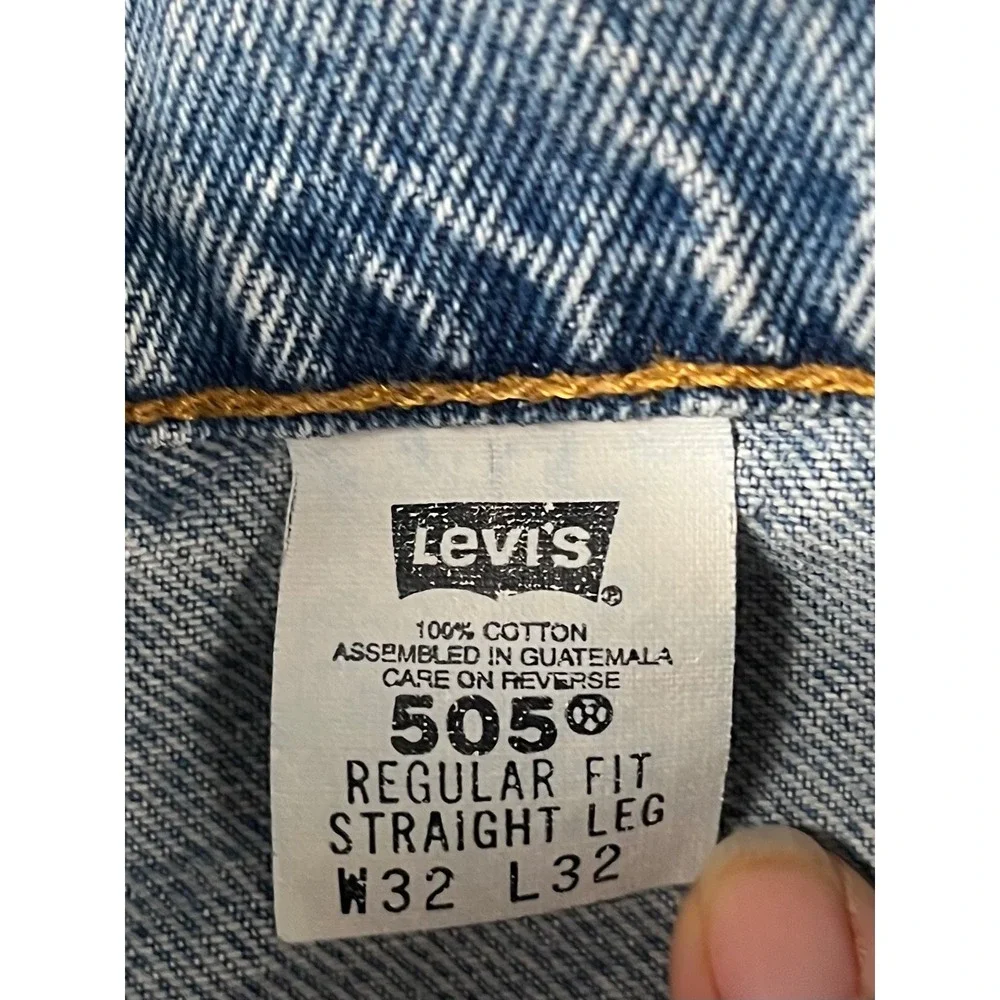 VTG Levis 505 Mens Regular Fit Straight Leg Jeans Light Wash W32 L32 (30x31)
